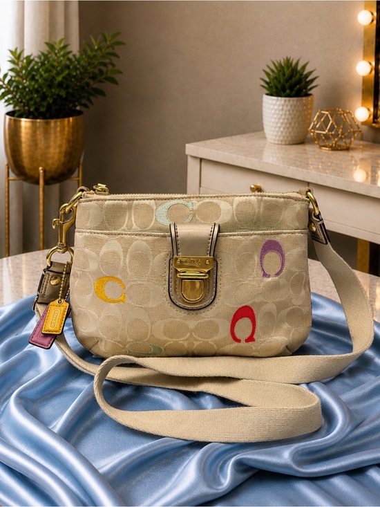Coach Handbags - Coach Poppy multicolor signature crossbody bag